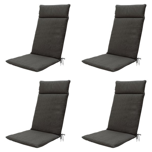 Hochlehnerauflagedunkelgraues Canvas Eco+ – Ca. 120x50 cm - 4er-Set