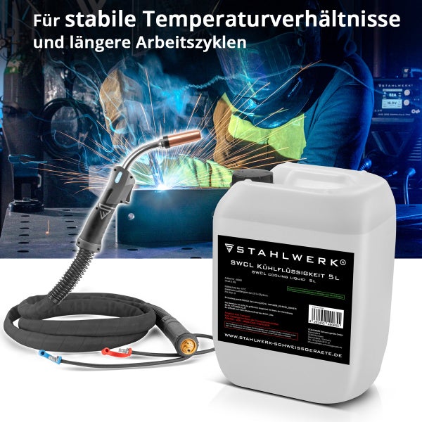 STAHLWERK Schweißgerät Kühlflüssigkeit 5 Liter mit Schweißbrenner