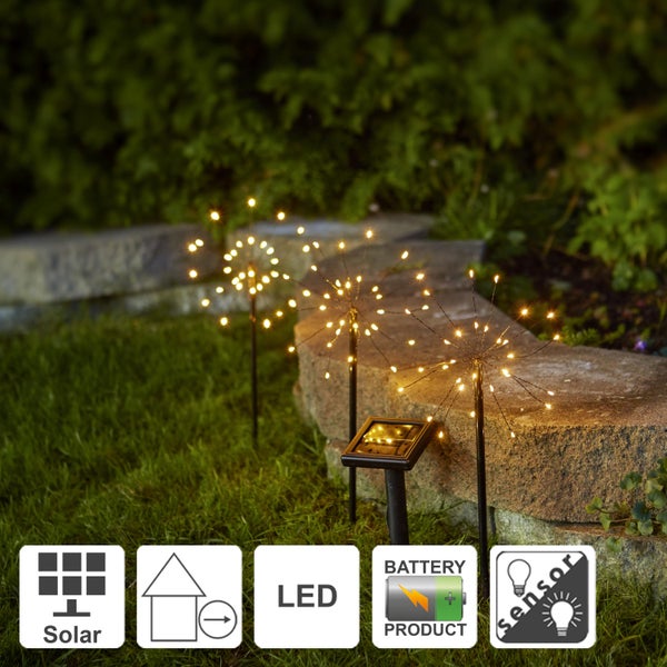 Dekorative Solarleuchten im Garten mit LED-Technologie und Bewegungssensor