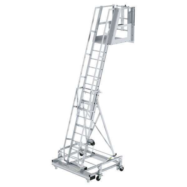 Mobile Montagestufe aus Aluminium mit Plattform