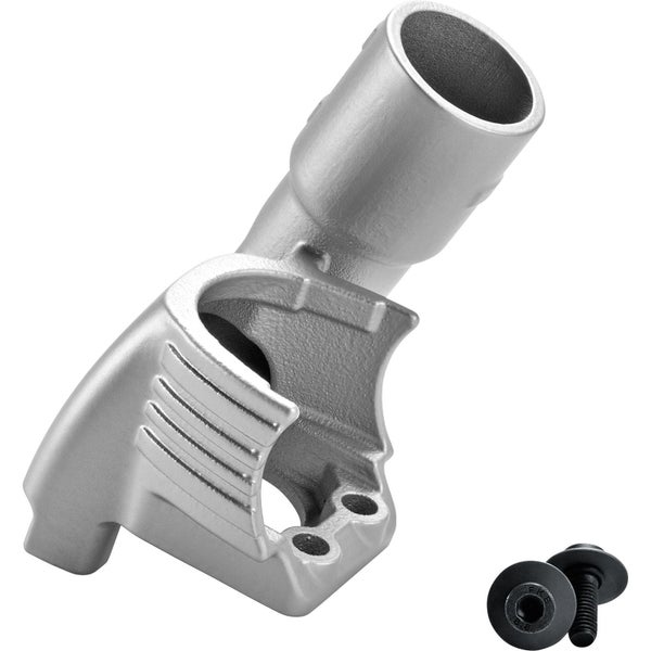 Graue Metallhalterung mit zwei Schrauben