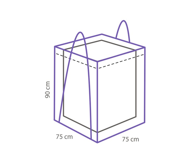 Abbildung eines Big Bags mit den Maßen 75 x 75 x 90 cm