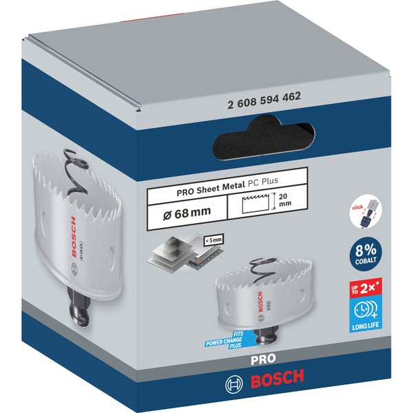 Bosch Pro Sheet Metal PC Plus Lochsäge, 68 Millimeter Durchmesser in Verpackung