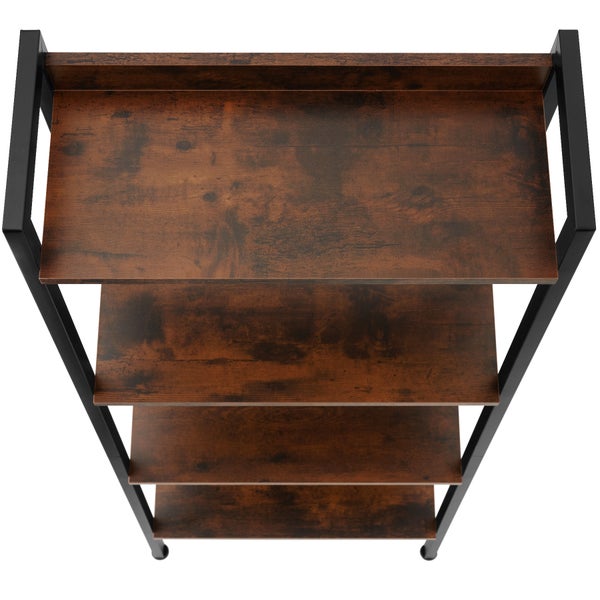 Leiterregal tectake Chatham inklusive Kippschutz, 57,5 x 34 x 138 cm Industrial Style Industrial Holz dunkel, rustikal