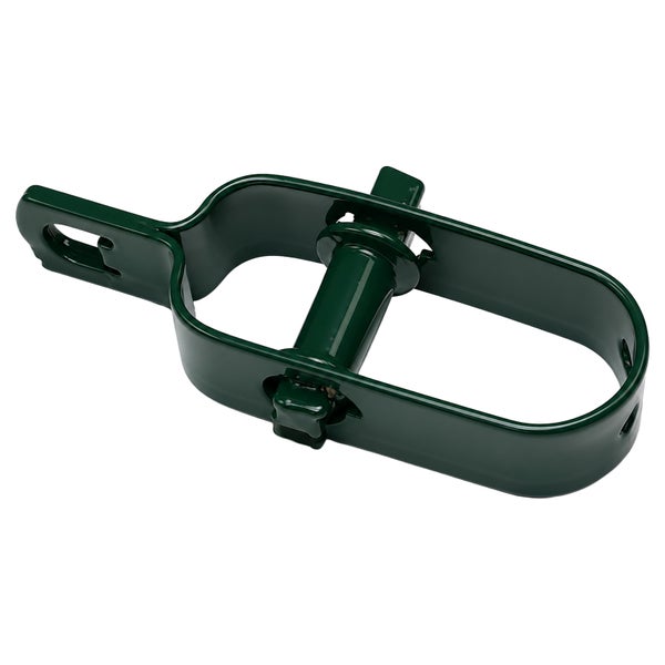 Grüner Drahtspanner aus Metall zum Spannen von Zaun- und Maschendraht.