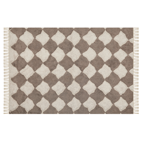 Teppich SINOP Beige 140 x 200 cm Baumwolle