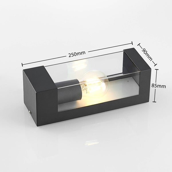 Lucande Edelstahl Wandlampe aussen, Aussenwandleuchte spritzwassergeschützt IP44 1x E27 max. 15W ohne Leuchtmittel Außenleuchte Wandleuchte außen