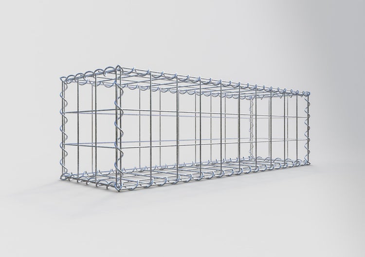 Gabione 100 cm x 30 cm x 30 cm (L x H x T), Maschenweite 10 cm x 10 cm, Spirale
