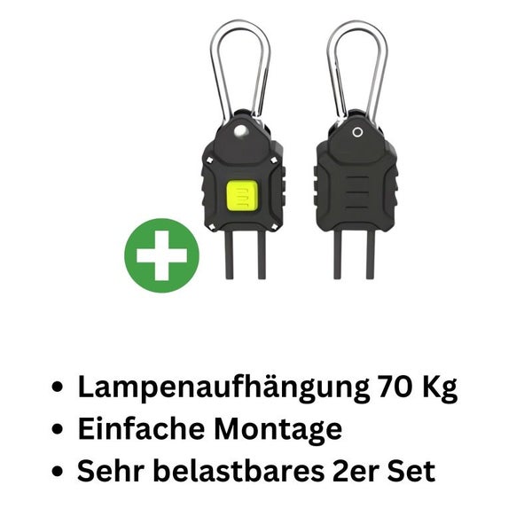 Grow Lampenaufhängung 2er Set – Seilratschen stufenlos verstellbar, 70 kg Traglast, für Pflanzenlampen & Reflektoren