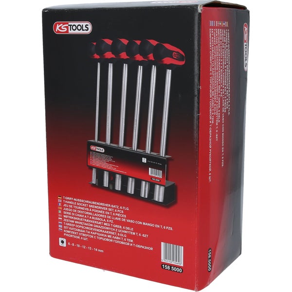 KS Tools T-Griff-Nussschraubendreher Set, 6-teilig, im Karton