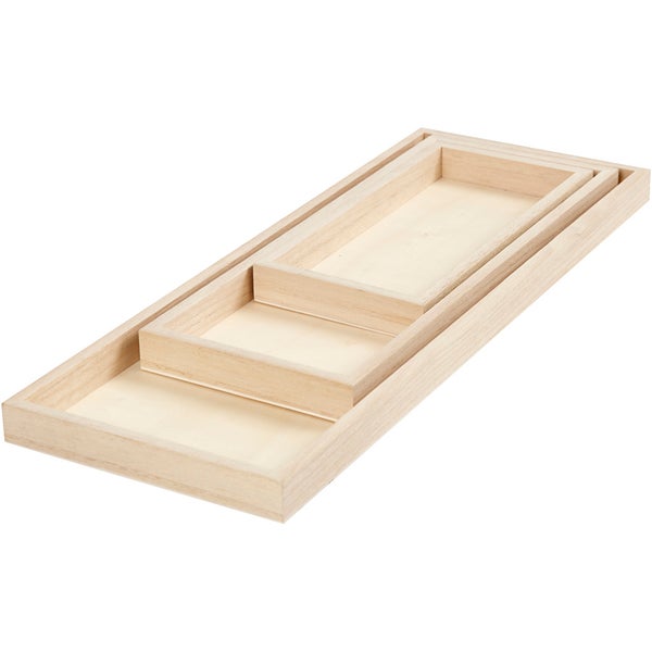 Creativ Company  Tablett-Set, L 20+30+40 cm, B 10+12+15 cm, 3 Stk