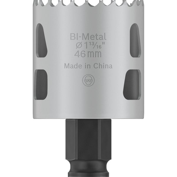 Bimetall Lochsäge mit einem Durchmesser von 46 Millimetern