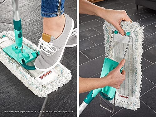 Leifheit 2er Set Wischbezug Profi XL cotton plus für Steinböden und Fliesen, Wischer Ersatzbezug aus Baumwoll- und Suprafasern, saugfähiger Bodenwischer Ersatzbezug