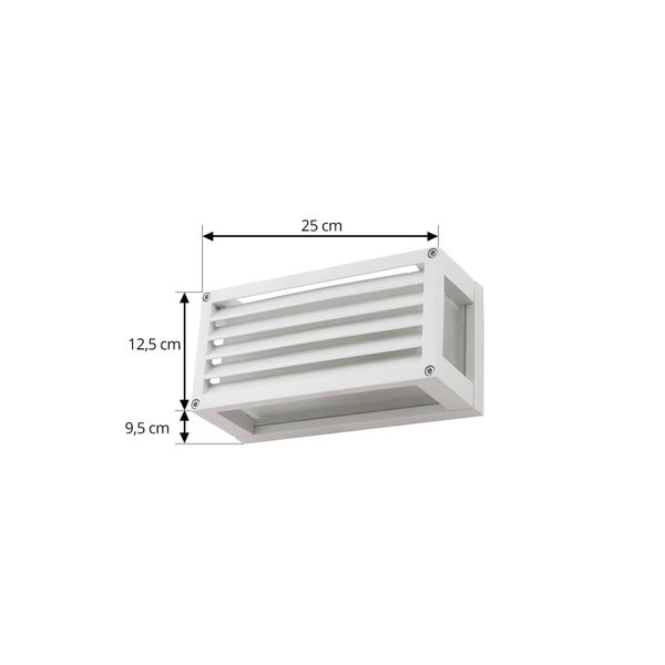 Lucande Wandleuchte außen Aurelien (spritzwassergeschützt (Modern) in Weiß aus Aluminium (1 flammig, E27) - Außenwandleuchten Wandlampe Led Außenlampe Outdoor für Außenwand/Hauswand