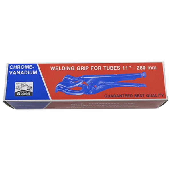 Rohr-Schweißer-Grip aus Chrom-Vanadium, 11 Zoll und 280 Millimeter, Dönges Logo.