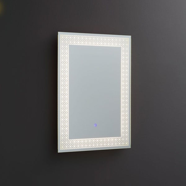 LED Badezimmerspiegel 50x70 mit beleuchtetem und dekoriertem Rahmen