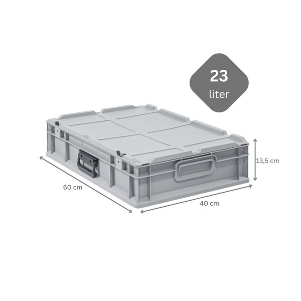 PROREGAL Eurobox NextGen Portable HxBxT 13,5 x 40 x 60 cm 23 Liter Eurobehälter Transportbox Transportbehälter Stapelbehälter