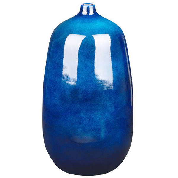 Blumenvase VITORIA Keramik 45 cm Dunkelblau