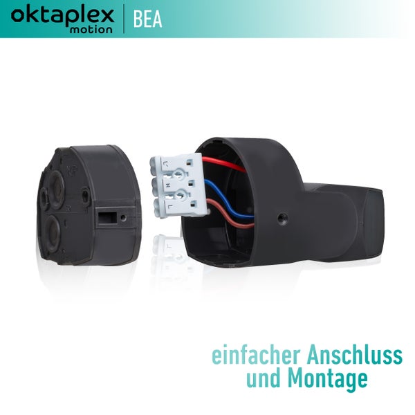 Oktaplex Bewegungsmelder Aussen IP65 anthrazit 180° schwenkbar 10m Reichweite