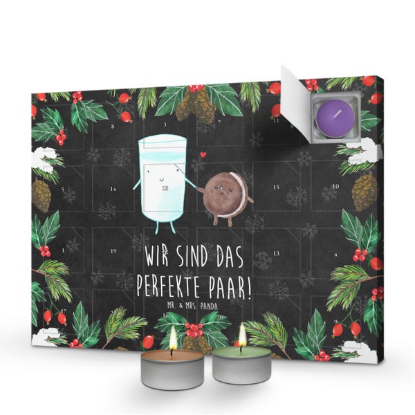 Mr. & Mrs. Panda Duftkerzen Adventskalender Milch Keks - Schwarz