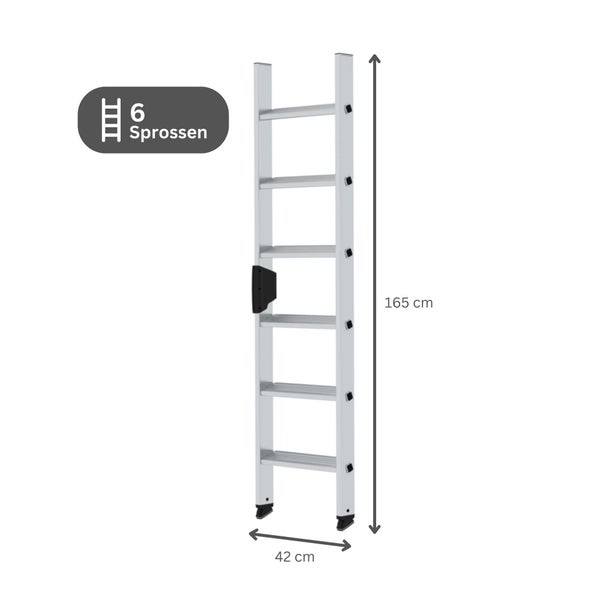 PROREGAL Stufen-Anlegeleiter Ohne Traverse 6 Stufen