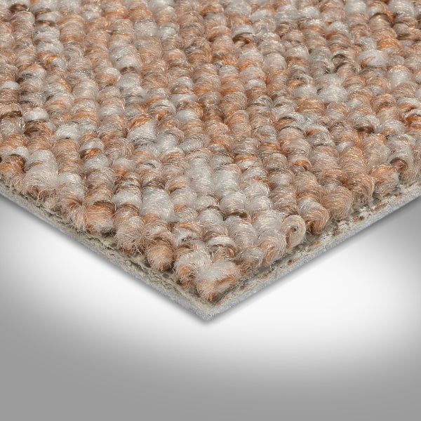 Teppichboden Auslegware mit Schlingen Struktur in Beige Braun mit Vliesrücken 200 cm Breite (Meterware)