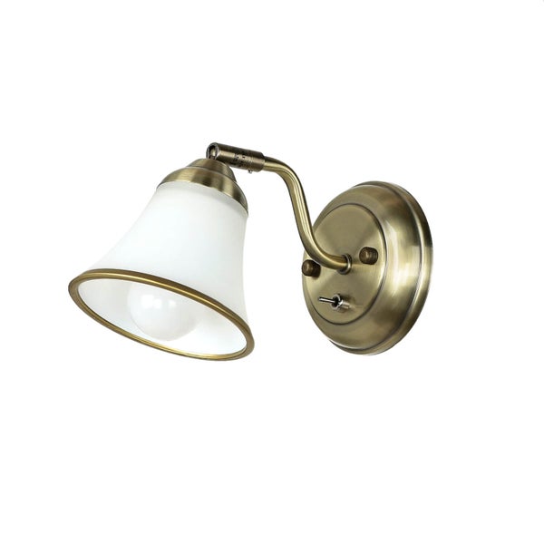 Wandleuchte mit Glasschirm und Schalter