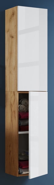 Holz Badmöbel Bad Hochschrank Badschrank Lendas