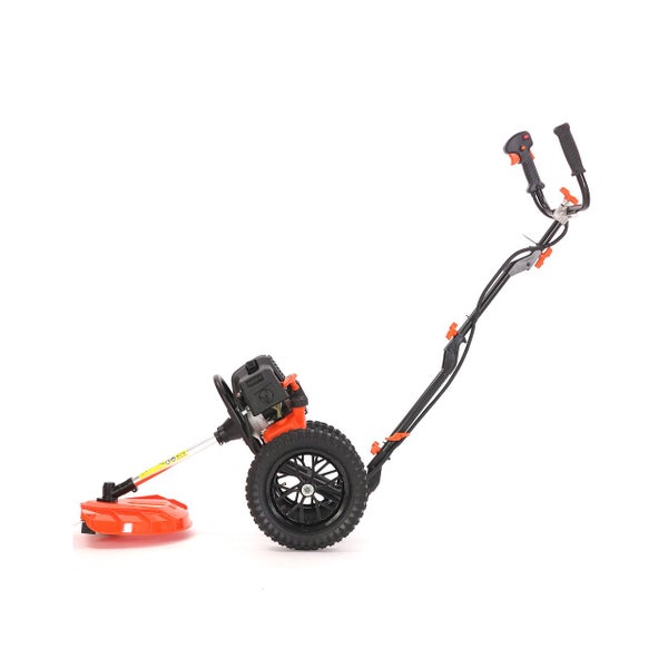 FUXTEC Benzin Motorsense mit Rädern FX-FSR152 -  52ccm | 3PS Freischneider | 13,5kg  | Easy Start | 320 mm | 2-Takt Rasentrimmer | 2,2kW