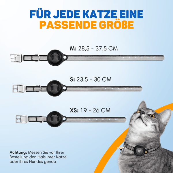 Vulpes Goods Katze Halsband - Apple Airtag Halsband für Katze - Kratzerfest und wasserdicht - Mit 3 Zubehör - 19-26 CM - XS