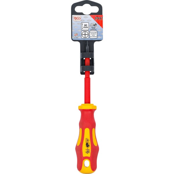 BGS Schraubendreher mit einer Klingenlänge von 80 Millimeter und PH1 Kreuzschlitz