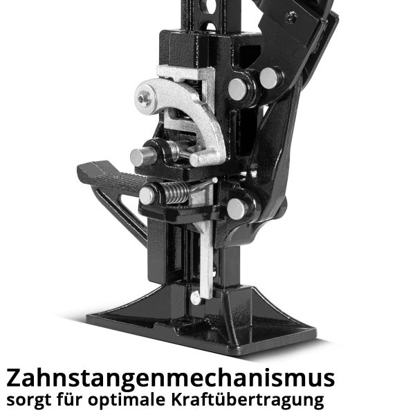 Detailansicht eines Getriebe-Wagenhebers