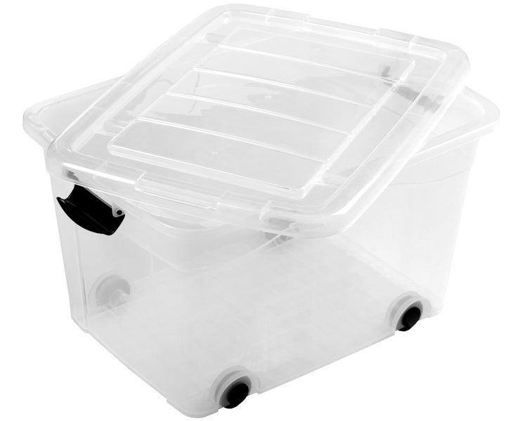 Ondis24 2x Rollcontainer Rollbox 60 Liter transparent