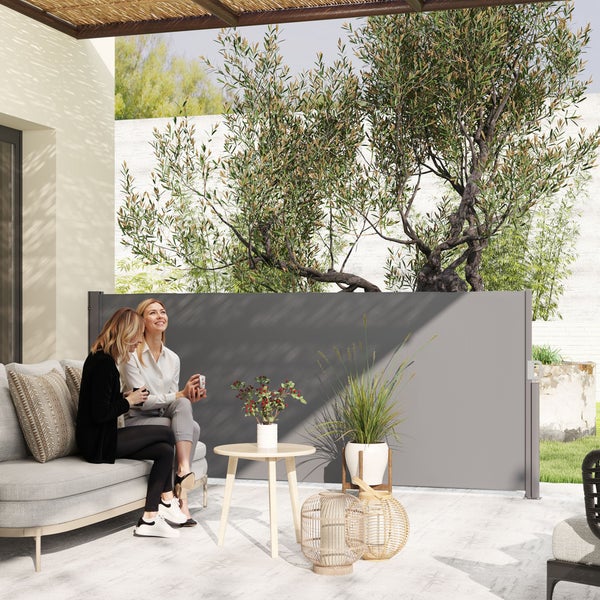 Outsunny 2er-Set Seitenteile für Pavillon 3x3/3x9 m, Seitenwand mit Fenster und Klettverschluss, wasserdicht Seitenwände aus Oxfordstoff, als Windschutz und Sichtschutz für Partyzelt, Schwarz