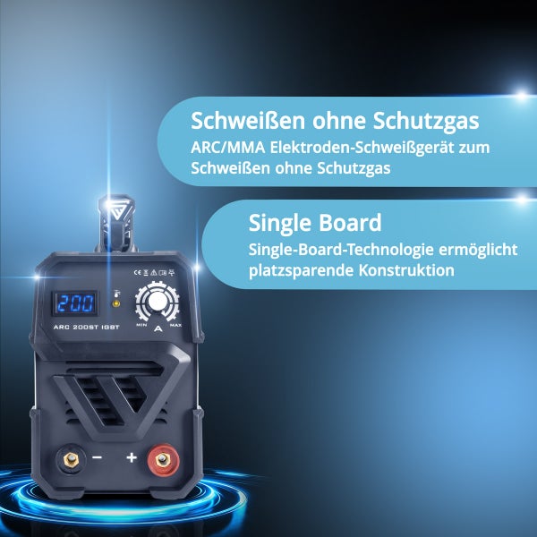 STAHLWERK Schweißgerät ARC 200 ST IGBT MMA E Hand Inverter 200 A Double Board