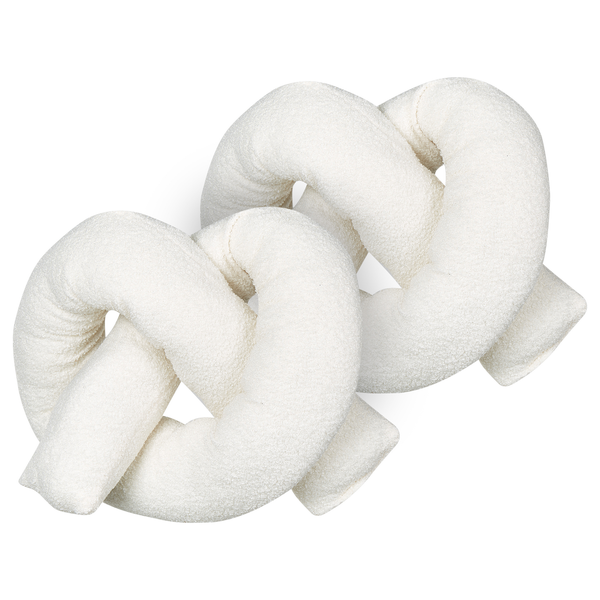 Dekokissen 2er Set GLADIOLUS Bouclé 172 x 14 cm Cremeweiß Ohne Muster