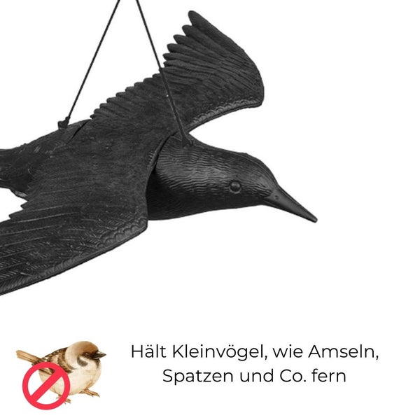 Taubenabwehr Vogelabwehr Krähe Raben fliegend Attrappe Taubenschreck Vogelschreck Vogelabwehr Vogelscheuche Tauben vertreiben