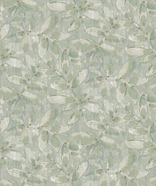 Sanders und Sanders Tapete gezeichnete Blätter Grün - 53 cm x 10,05 m - 640749