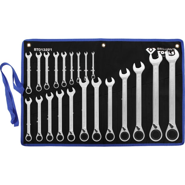 BRILLIANT TOOLS Ratschenringschlüssel-Satz 21tlg. umschaltbar 6 - 32 mm - BT013221