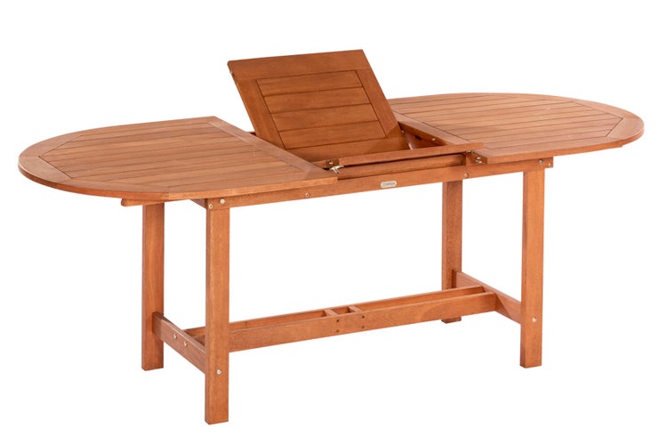 Gartentisch, ausziehbar, oval, 160 (210) x 90 cm, Eukalyptus