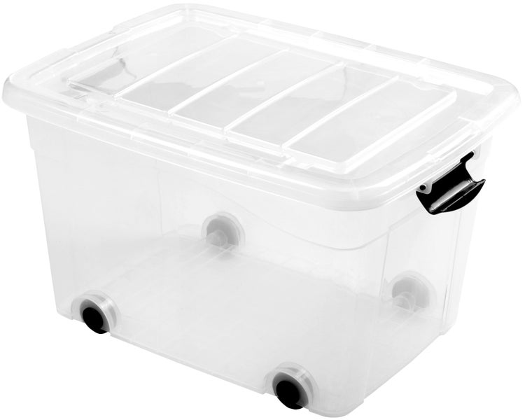 Ondis24 2x Rollcontainer Rollbox 60 Liter transparent