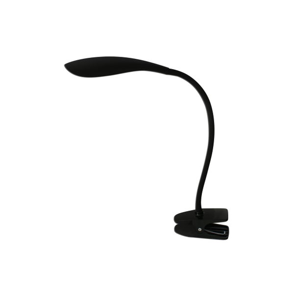 LED-Klemmleuchte ALF aus Metall und Kunststoff in Schwarz, mit integrierter LED