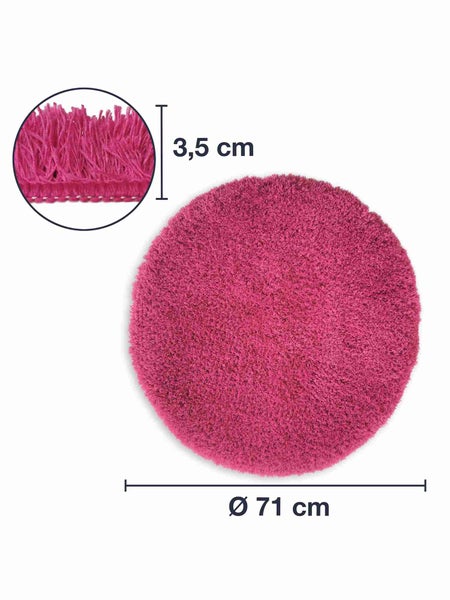 1 St. Hochflor Badematten MALMÖ Pink Ø 71 cm