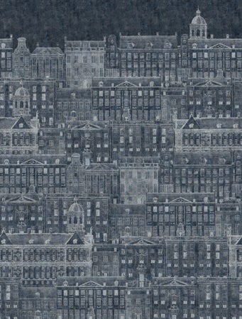 Tapete mit einem Muster aus historischen Gebäuden