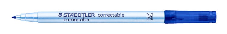 STAEDTLER Universalstift Lumocolor correctable 305 trocken abwischbar, blau M