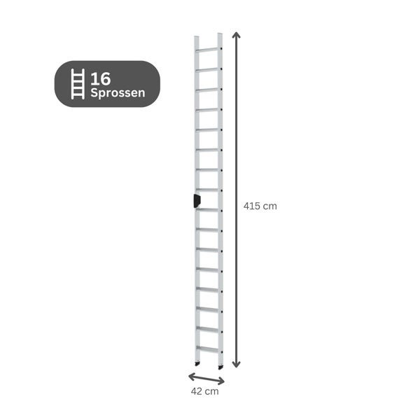 PROREGAL Stufen-Anlegeleiter Ohne Traverse 16 Stufen