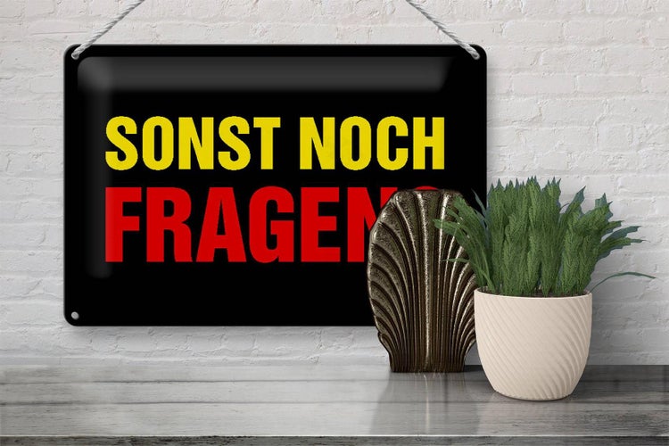 Blechschild Spruch 30x20cm sonst noch Fragen Schild