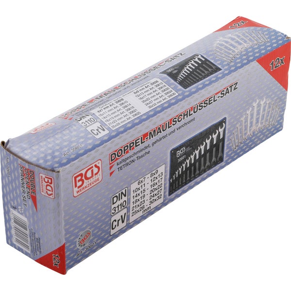 Maulschlüsselsatz von BGS technic mit verschiedenen Größen in einer blauen Aufbewahrungstasche
