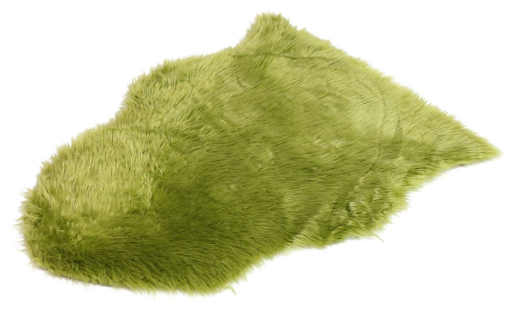 FRANK FLECHTWAREN | Kunstfell Trend-Grün, ca. 65 x 90 cm, Stückpreis, POLYESTER