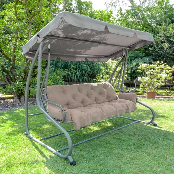 Beautissu Flair HS Hollywoodschaukelauflage 180x50x8cm Natur